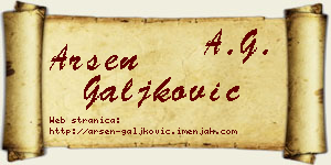 Arsen Galjković vizit kartica